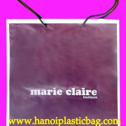 Drawstring handle plastic bag